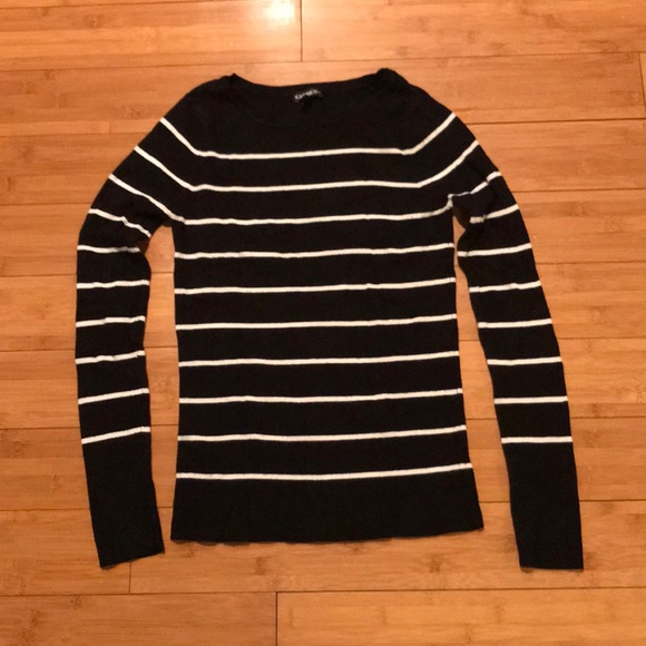 Express Sweaters - Express black and white stripe sweater